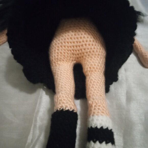 Two handmade crochet-doll and whte poddle w/purple flwr blk outfit pnk complxion - Picture 4 of 8